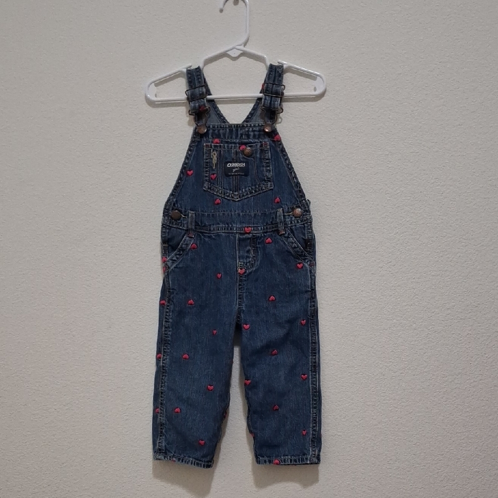 OshKosh B'gosh Denim Overalls with Pink Accents